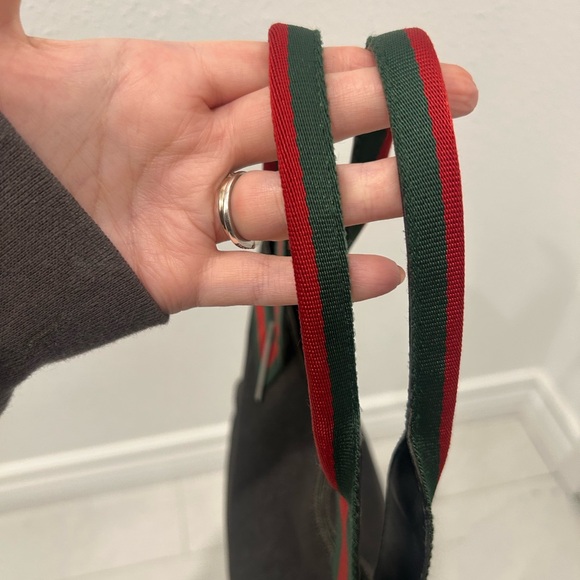 Gucci Black Denim and Sherry Line Straps Tote Bag - Picture 8 of 12